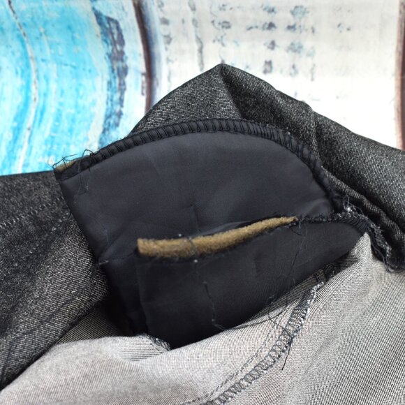 Women's STAR CCC Button Blazer Collared V-Neck Shoulder Pads MEDIUM Dark Gray - Picture 10 of 10